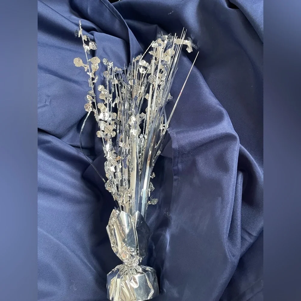 6 Party Silver Decorative Foil Bouquet for events or centerpieces